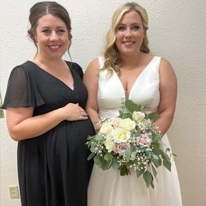 Azazie Black Maternity Verna Size 14 Formal Dress